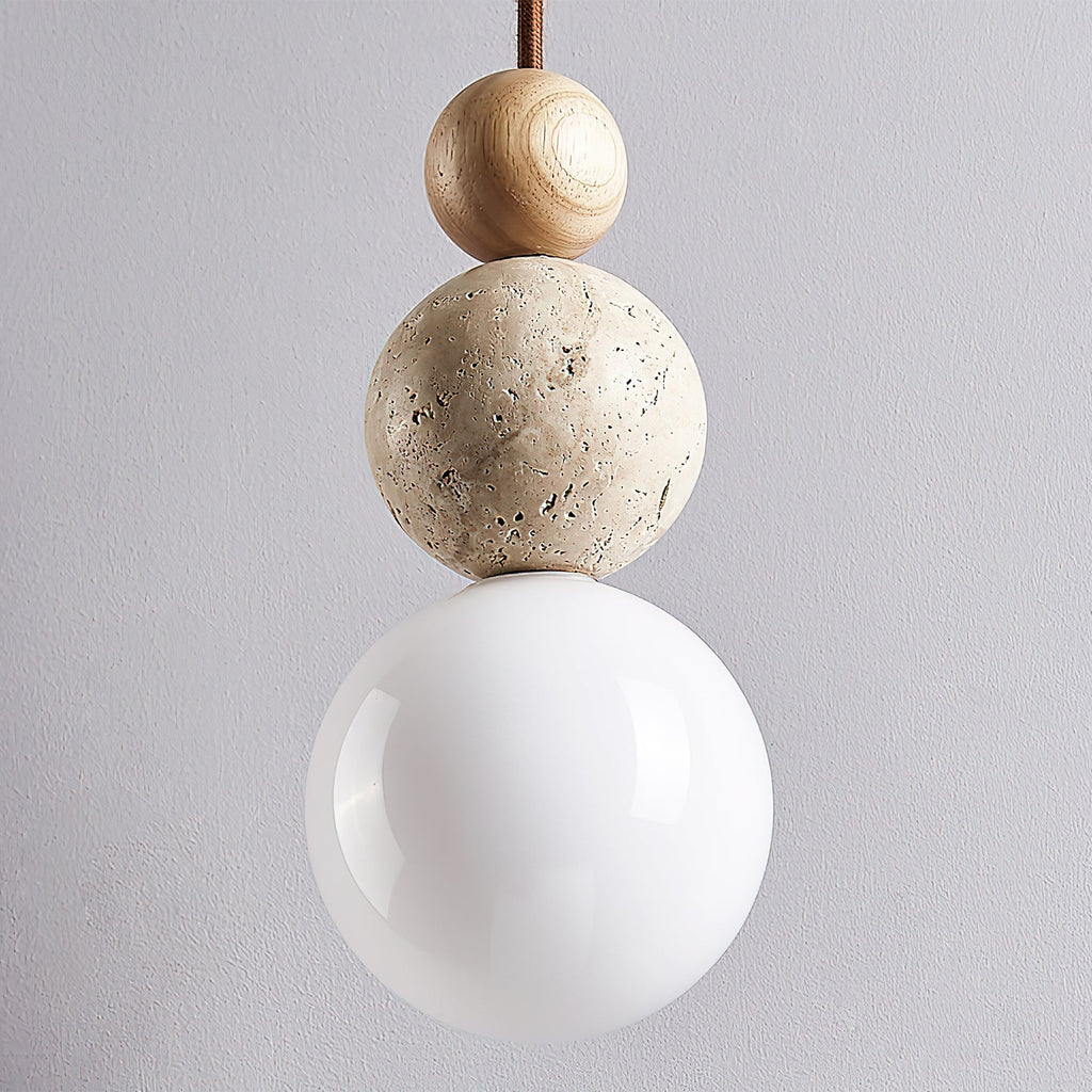 Ullaeia Sphere-Cluster Travertine Pendant Light