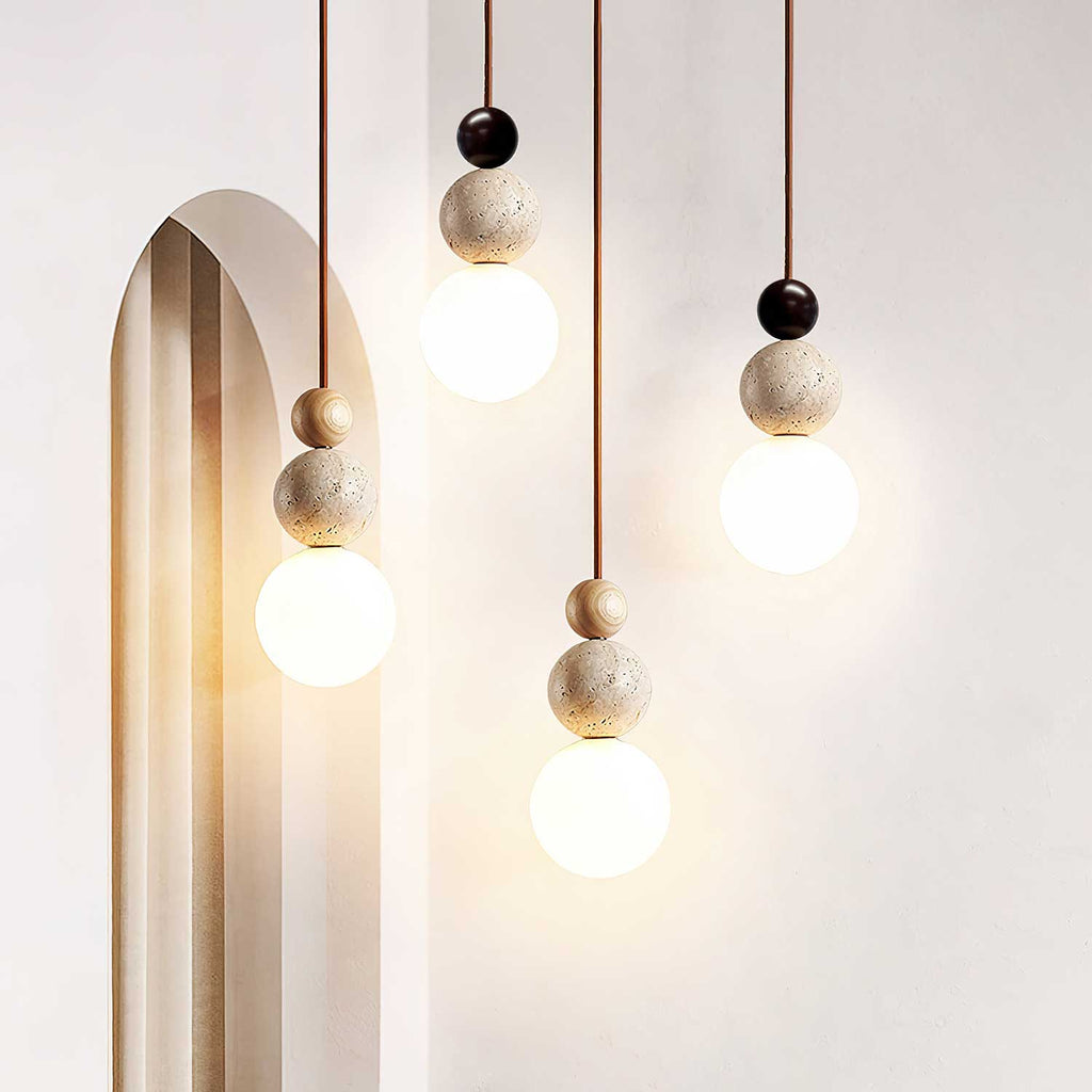 Ullaeia Sphere-Cluster Travertine Pendant Light