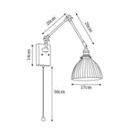 Brione Vintage Adjustable  Swing Arm Wall Lamp