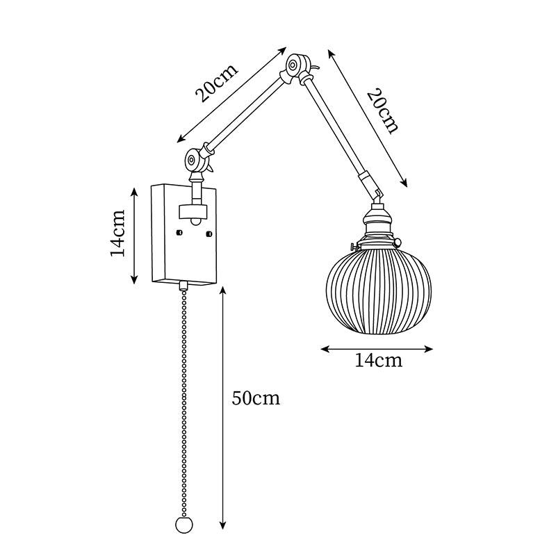 Brione Vintage Adjustable  Swing Arm Wall Lamp