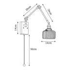 Brione Vintage Adjustable  Swing Arm Wall Lamp