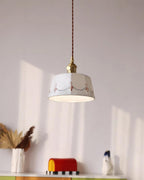 Eliana Pendant Lamp Hand Painted Floral Ceramics Vintage