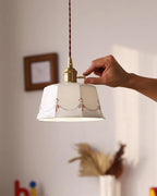 Eliana Pendant Lamp Hand Painted Floral Ceramics Vintage