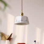Eliana Pendant Lamp Hand Painted Floral Ceramics Vintage