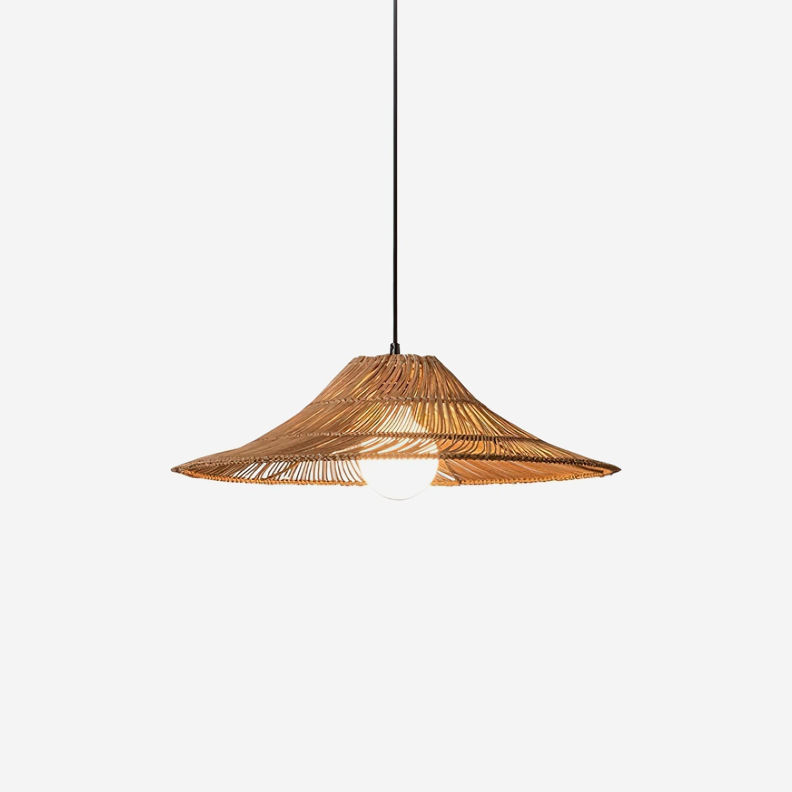 Elisa Pendant Lamp Rattan Conical Organic