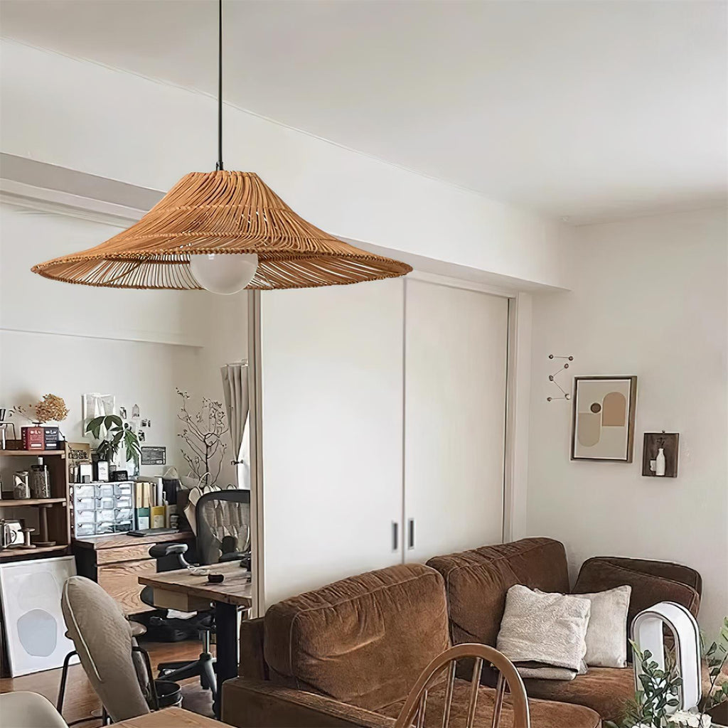 Elisa Pendant Lamp Rattan Conical Organic