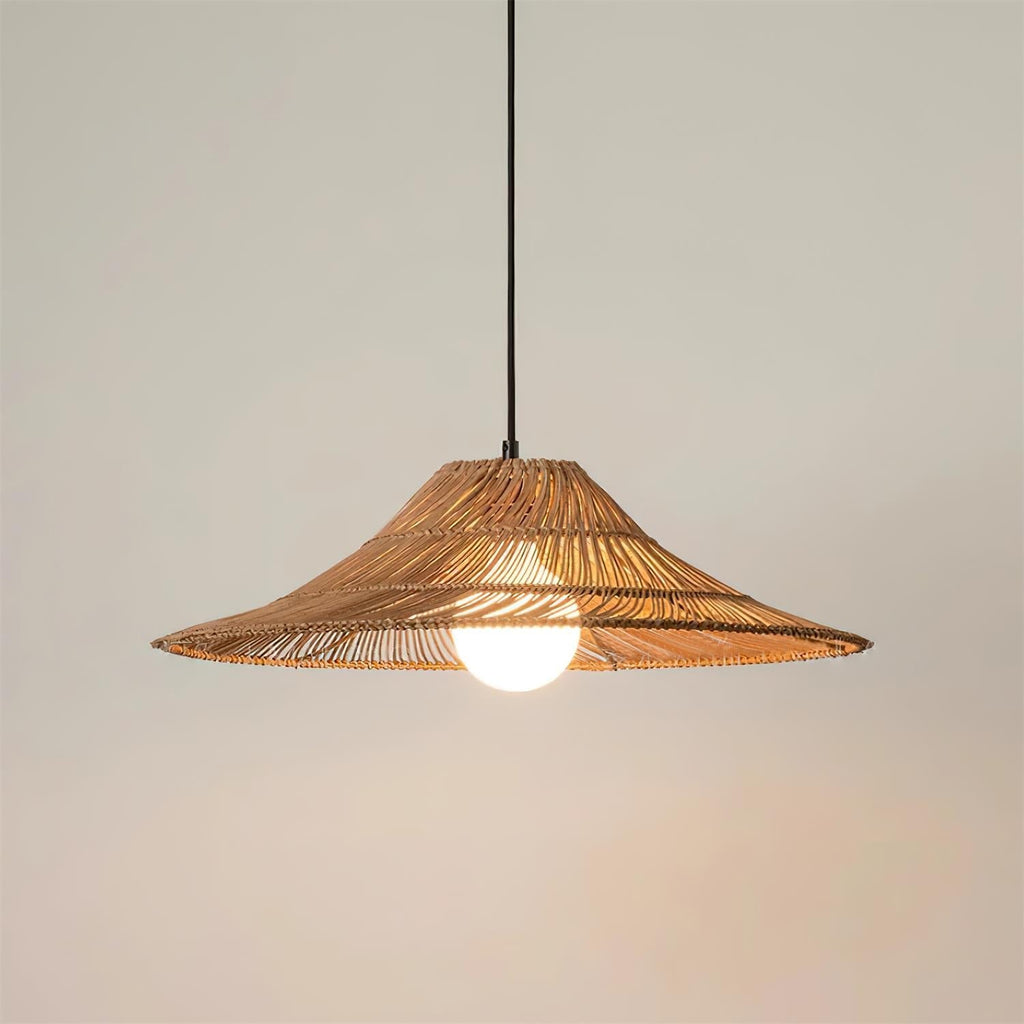 Elisa Pendant Lamp Rattan Conical Organic