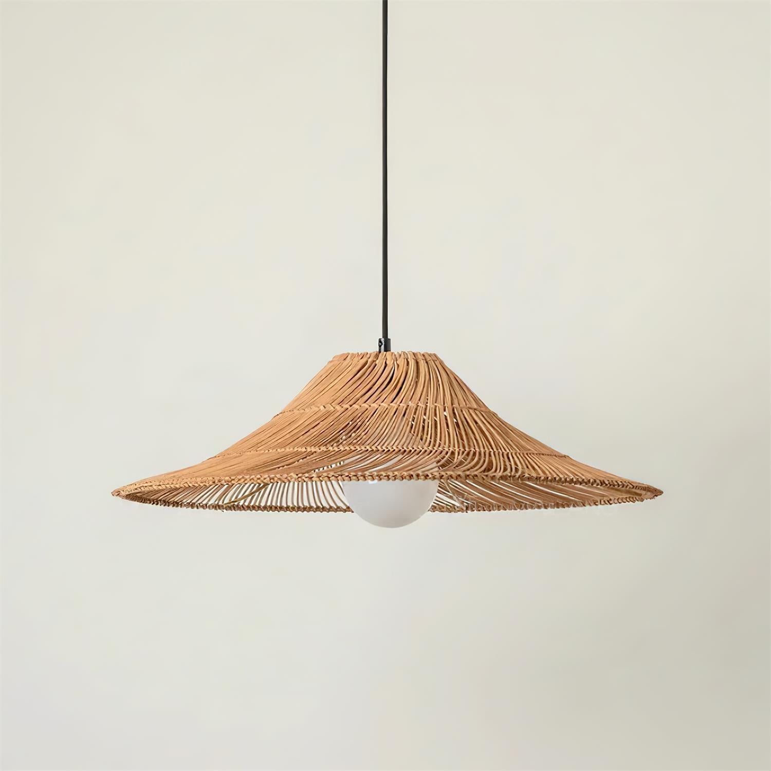 Elisa Pendant Lamp Rattan Conical Organic