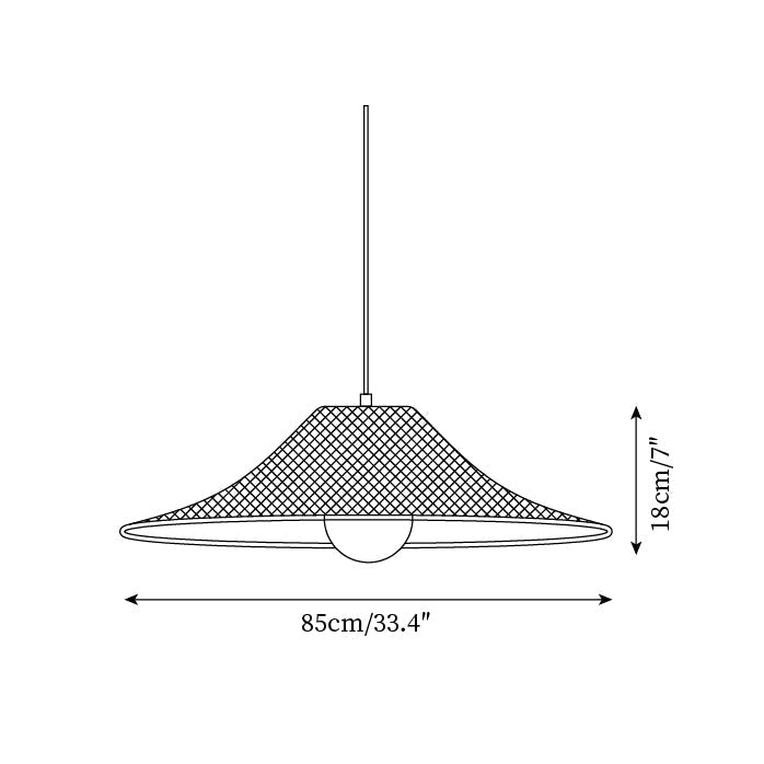 Elisa Pendant Lamp Rattan Conical Organic