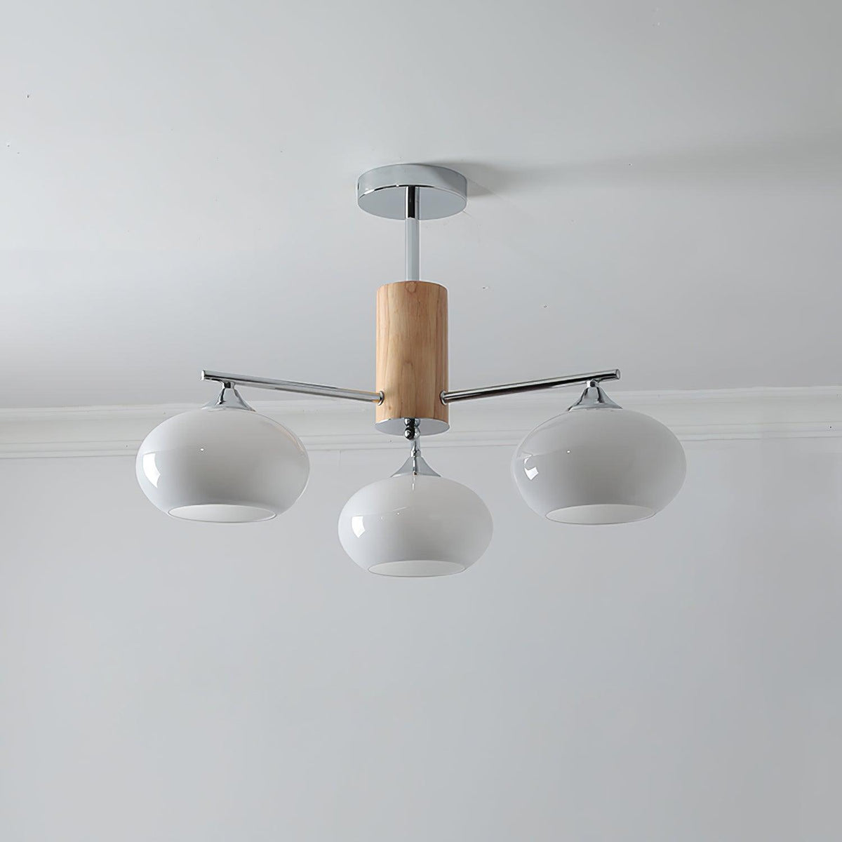Lustra Chandelier Persimmon Glass Mid-Century 8-Light