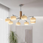 Lustra Chandelier Persimmon Glass Mid-Century 8-Light