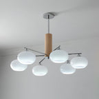Lustra Chandelier Persimmon Glass Mid-Century 8-Light