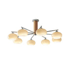 Lustra Chandelier Persimmon Glass Mid-Century 8-Light