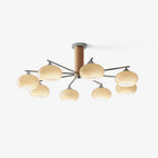 Lustra Chandelier Persimmon Glass Mid-Century 8-Light