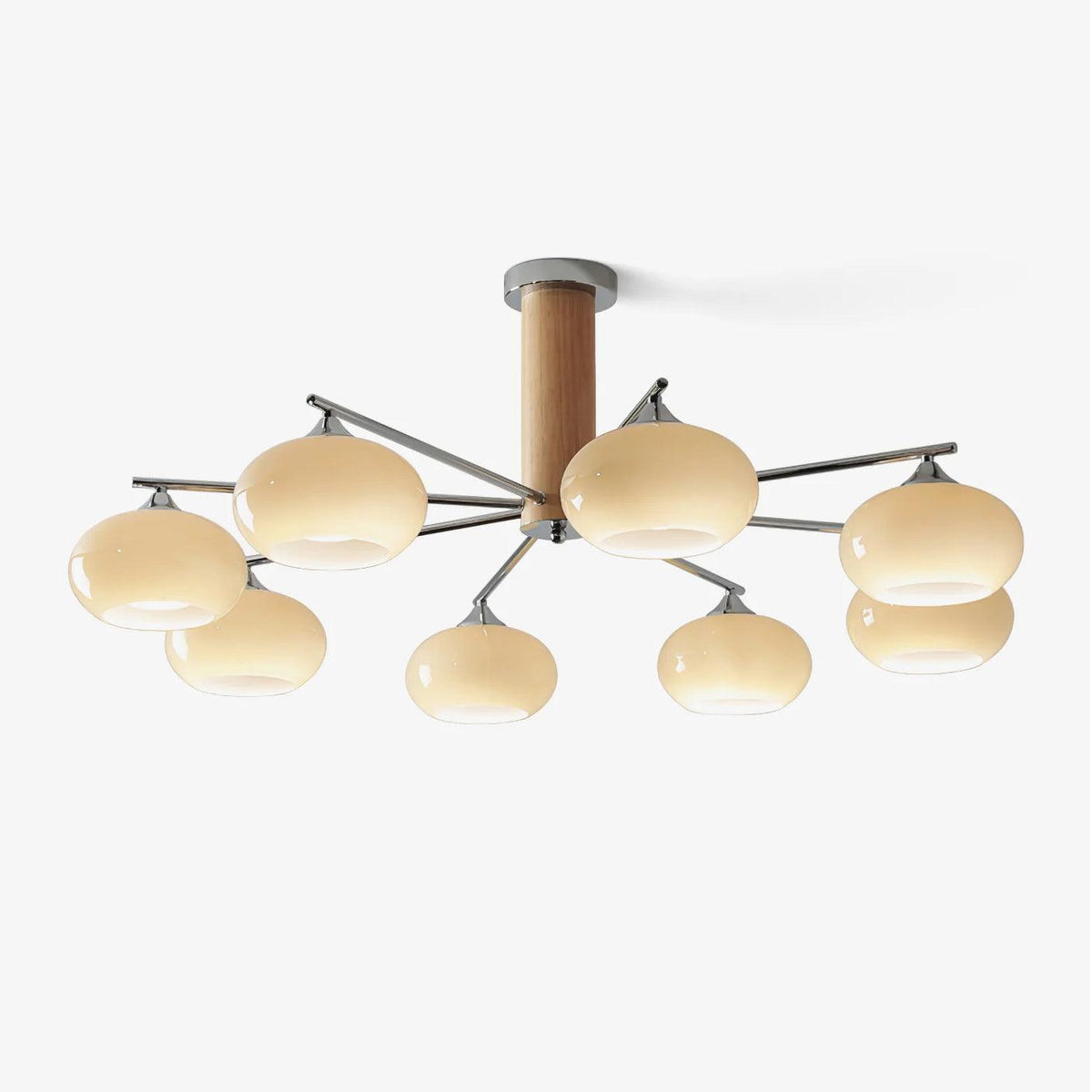 Lustra Chandelier Persimmon Glass Mid-Century 8-Light