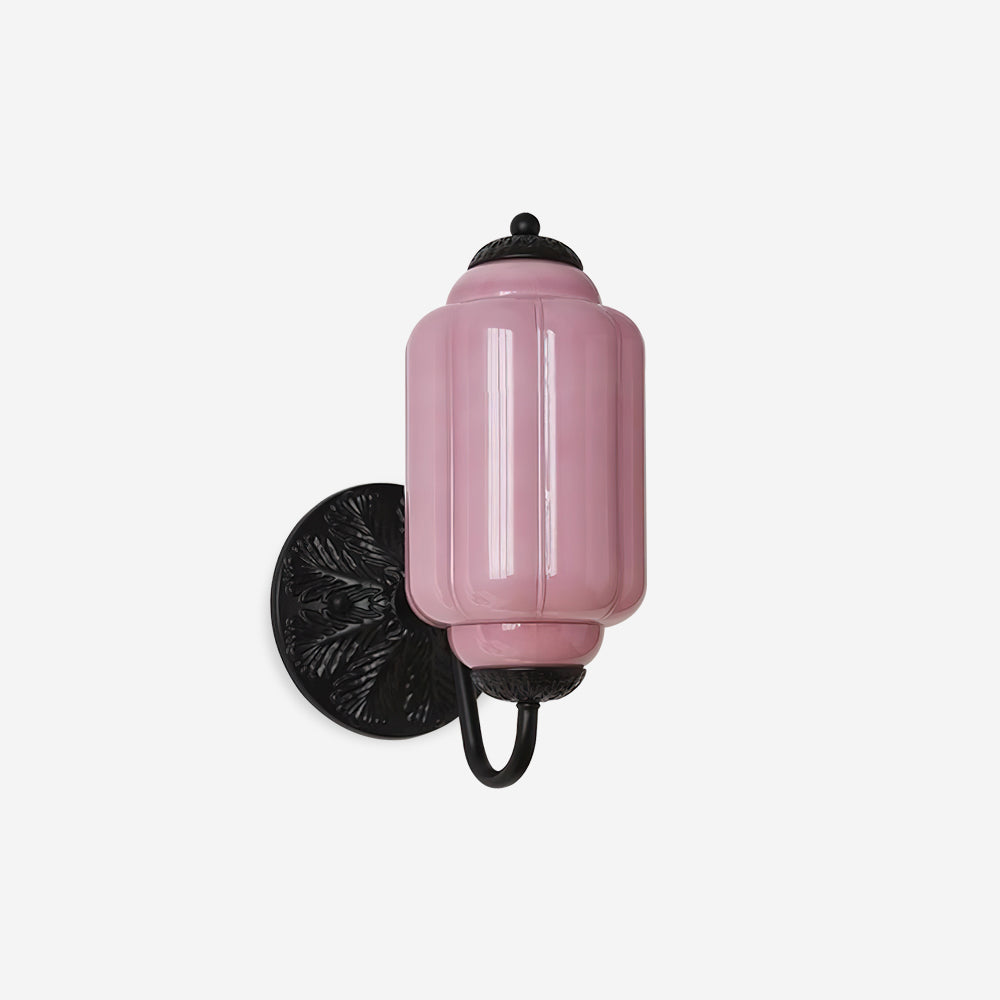Melvane Vintage Pink Glass Wall Sconce