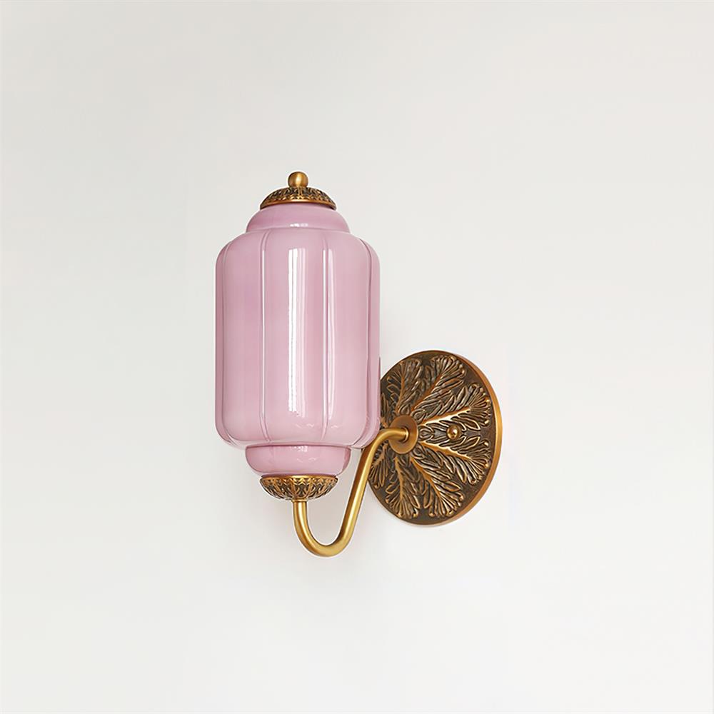 Melvane Vintage Pink Glass Wall Sconce