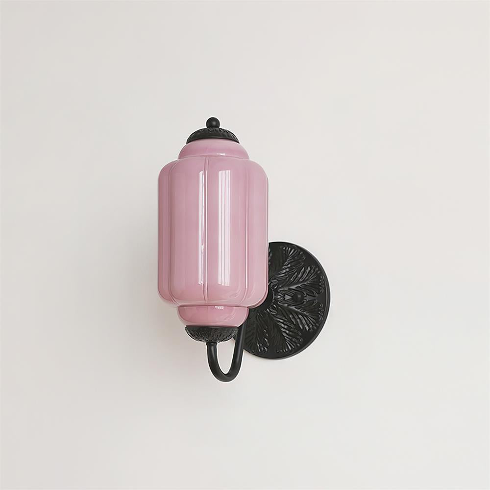 Melvane Vintage Pink Glass Wall Sconce