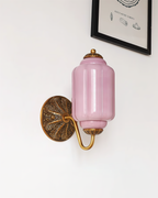 Melvane Vintage Pink Glass Wall Sconce