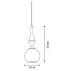 Pendant Lamp White Glass Shade Brown Turned Vintage