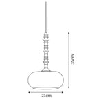 Pendant Lamp White Glass Shade Brown Turned Vintage