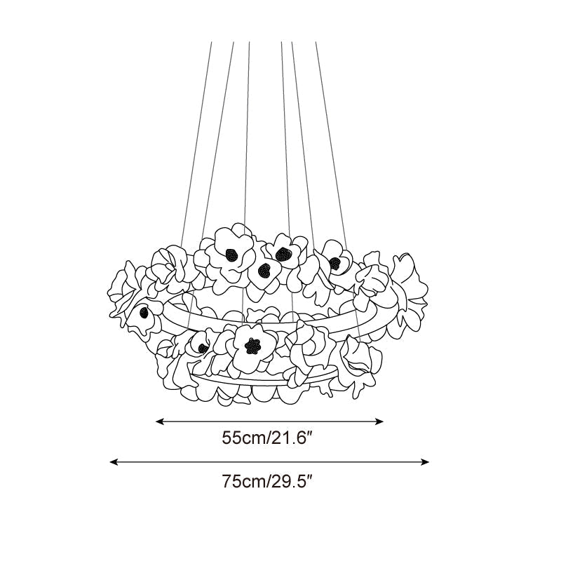 Elysian Floral Chandelier Petal Halo Minimalist