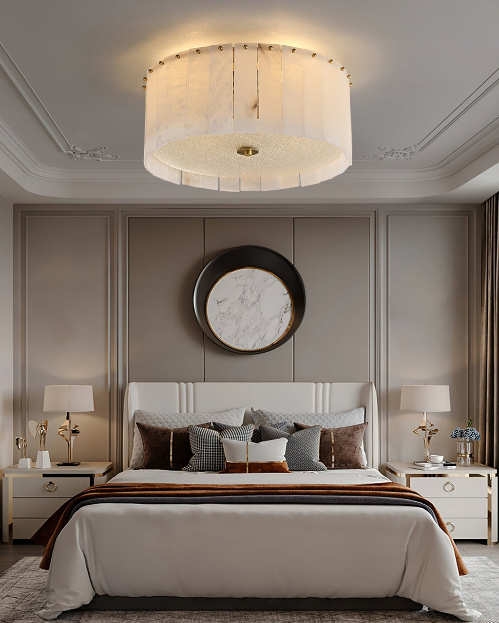 Elysian Ceiling Lamp Alabaster Halo