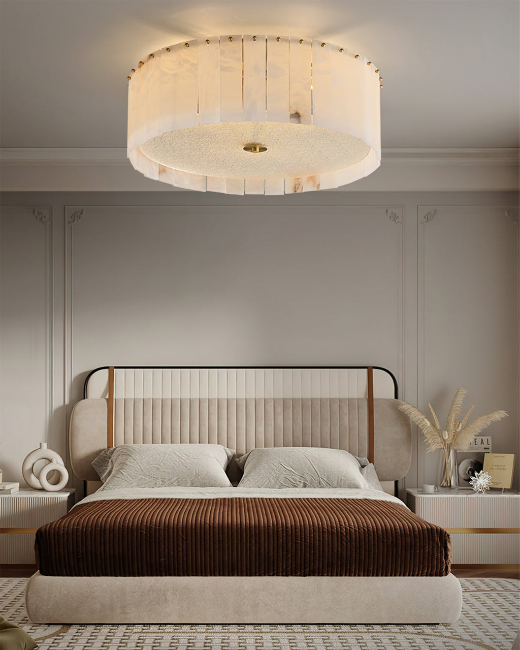 Elysian Ceiling Lamp Alabaster Halo