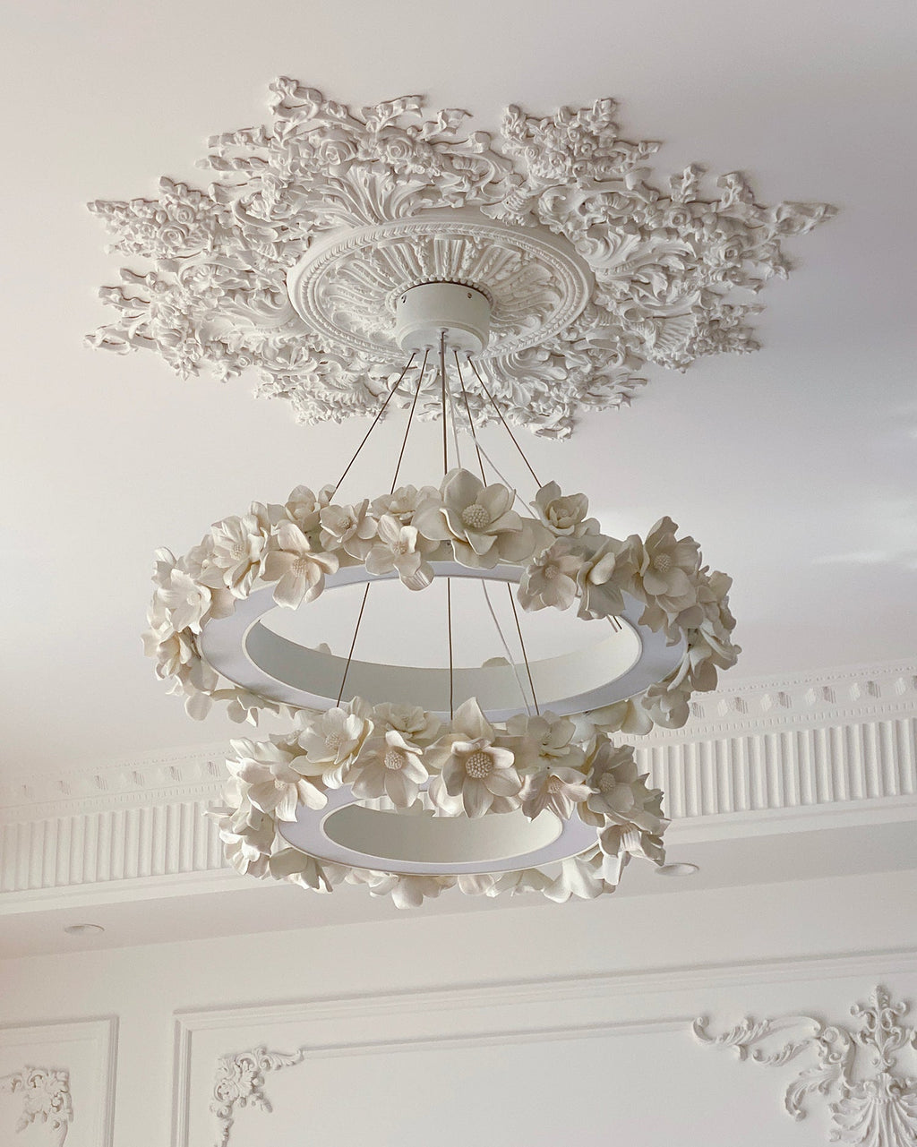 Elysian Floral Chandelier Petal Halo Minimalist