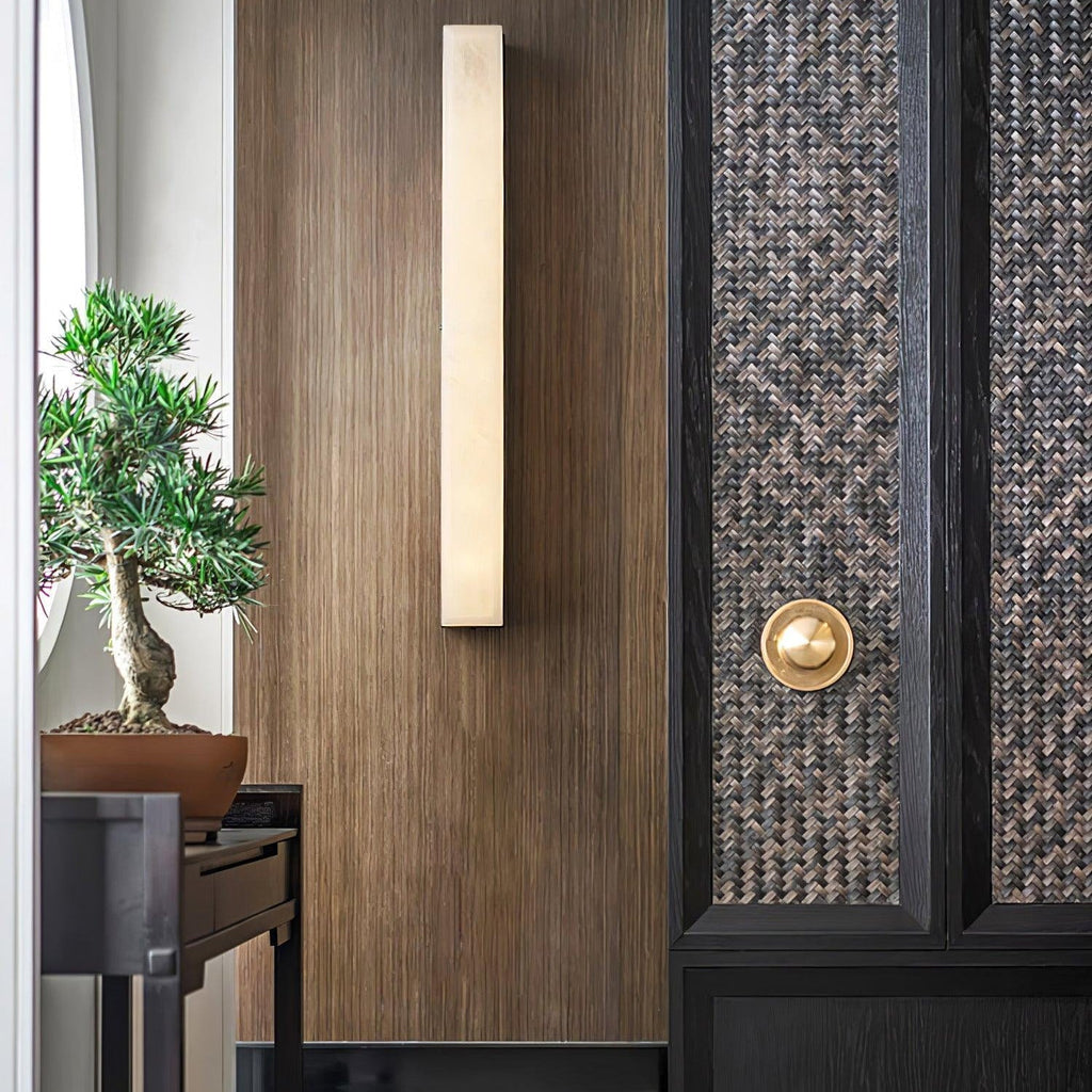 Kristy Linear Brass  Alabaster Wall Lamp