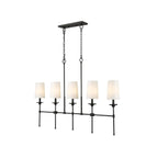 Verinyra Vintage Industrial Linear Brass Fabric Chandelier