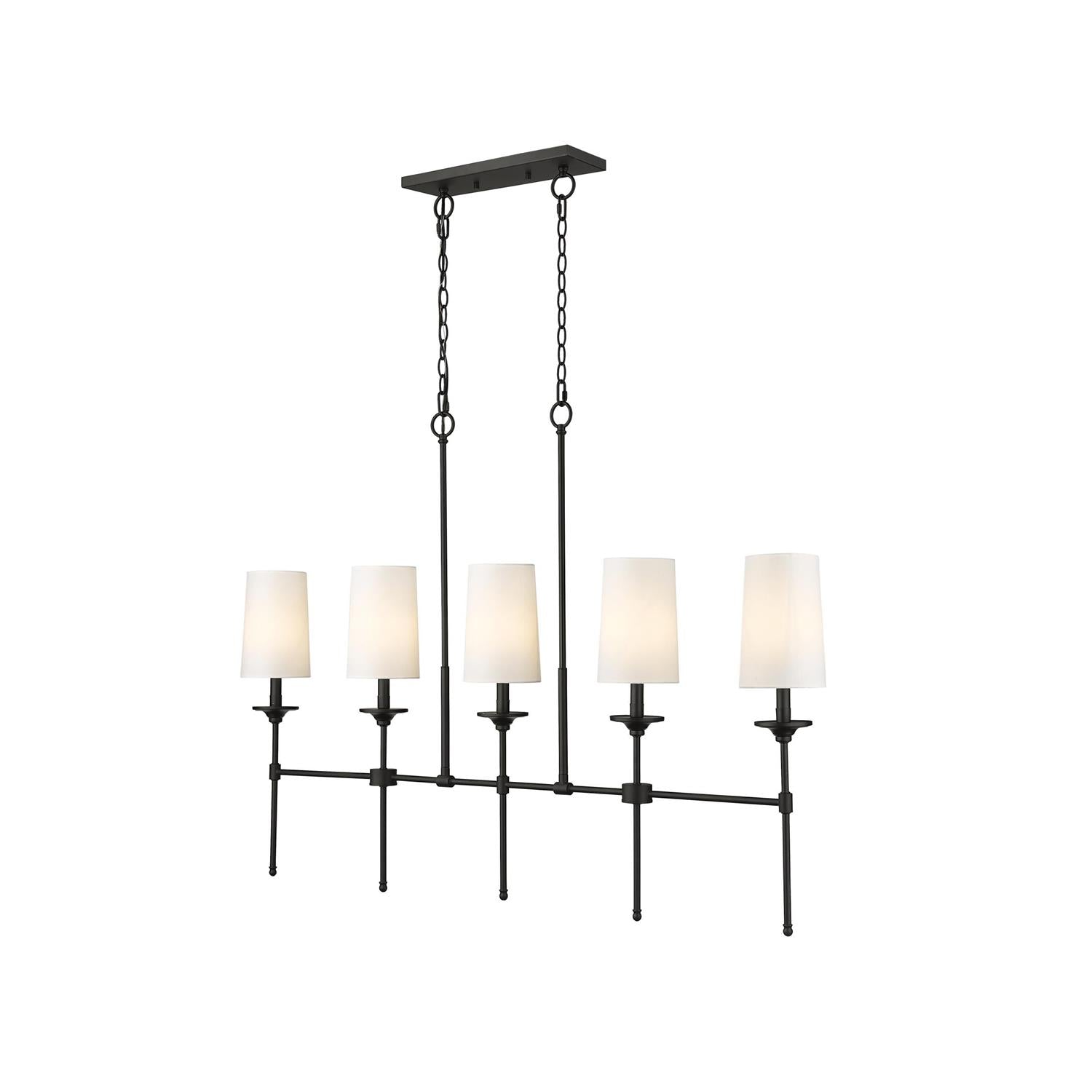 Verinyra Vintage Industrial Linear Brass Fabric Chandelier