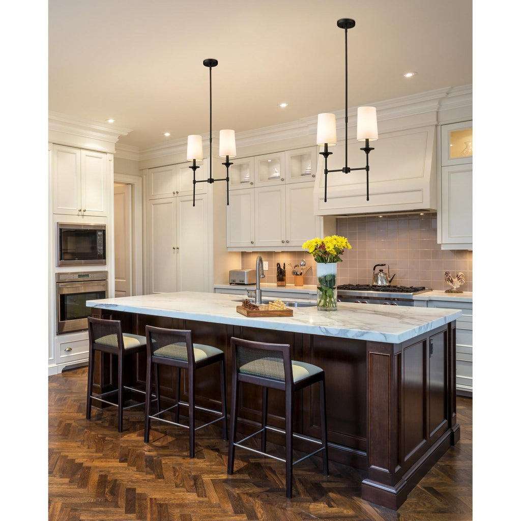 Verinyra Vintage Industrial Linear Brass Fabric Chandelier