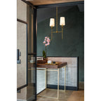 Verinyra Vintage Industrial Linear Brass Fabric Chandelier