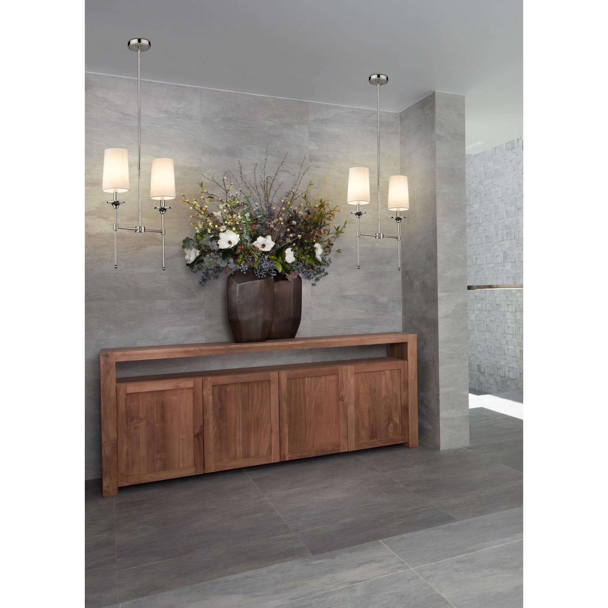 Verinyra Vintage Industrial Linear Brass Fabric Chandelier