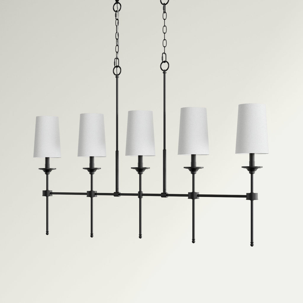 Verinyra Vintage Industrial Linear Brass Fabric Chandelier