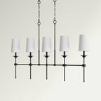 Verinyra Vintage Industrial Linear Brass Fabric Chandelier