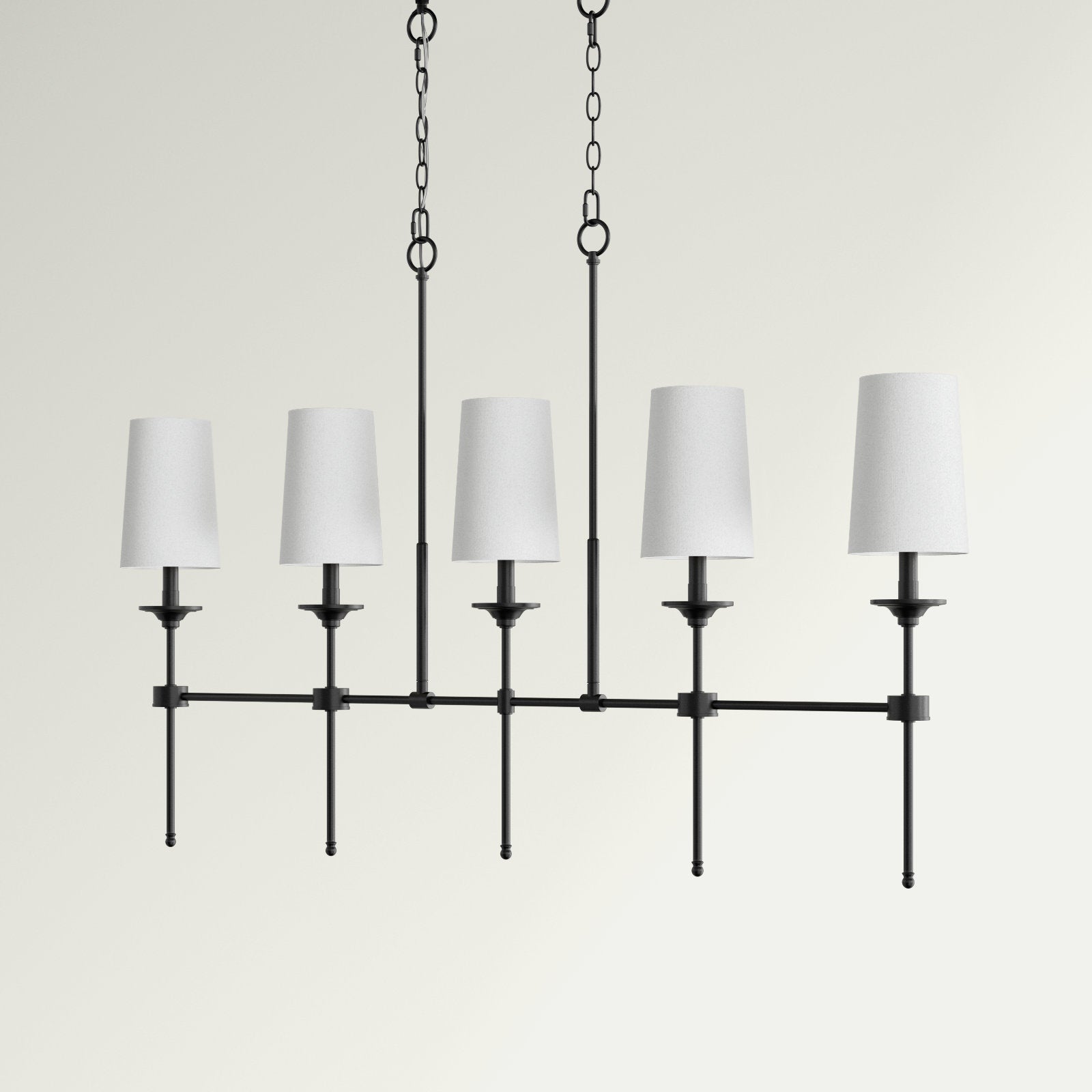 Verinyra Vintage Industrial Linear Brass Fabric Chandelier