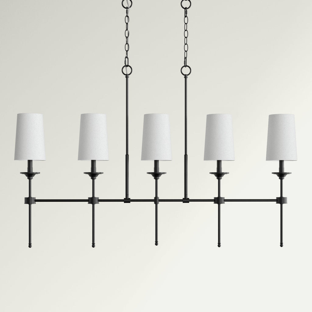 Verinyra Vintage Industrial Linear Brass Fabric Chandelier