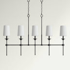Verinyra Vintage Industrial Linear Brass Fabric Chandelier