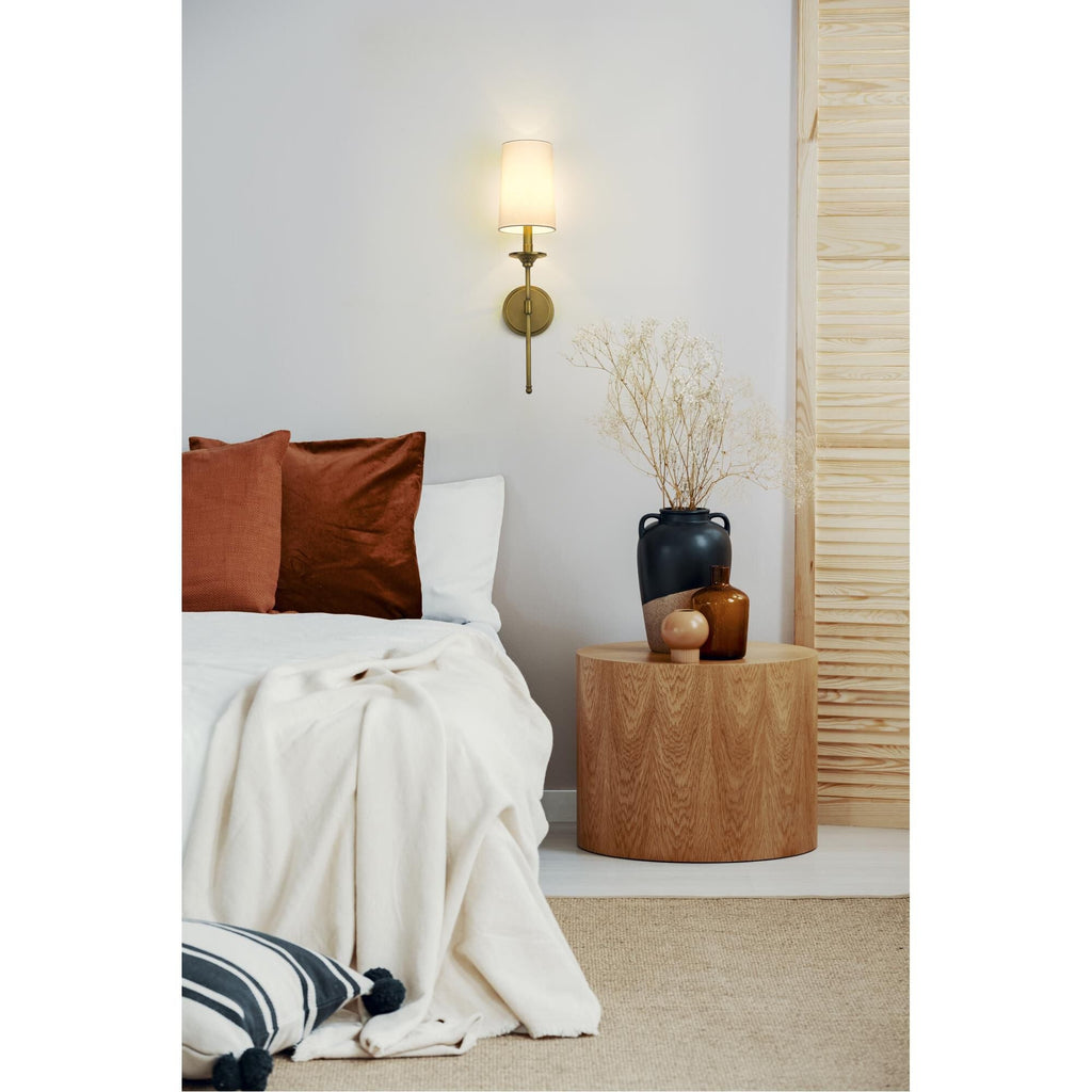 Esileth Vintage Industrial Brass Fabric Wall Lamp