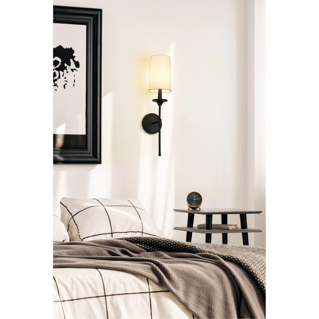 Esileth Vintage Industrial Brass Fabric Wall Lamp