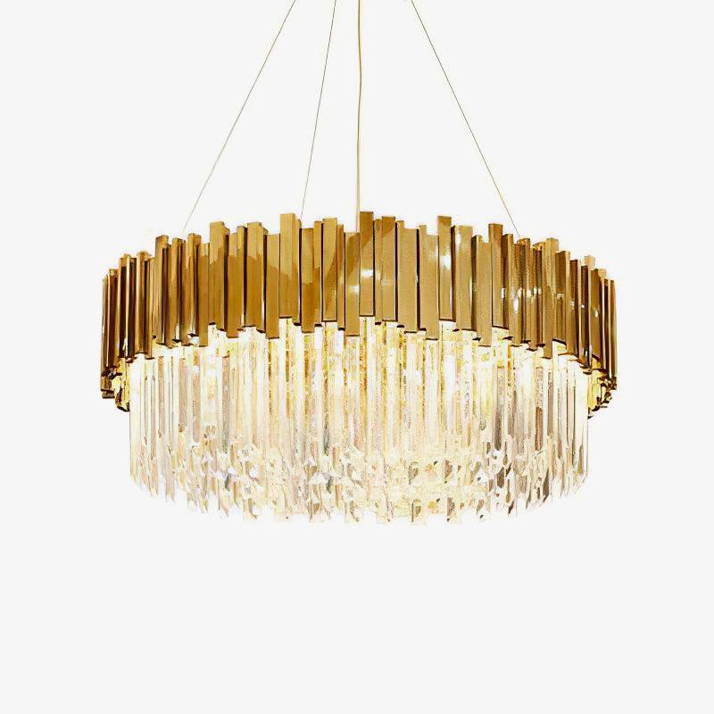 Lustra Chandelier Gold Crystal Golden