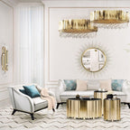 Lustra Chandelier Gold Crystal Golden