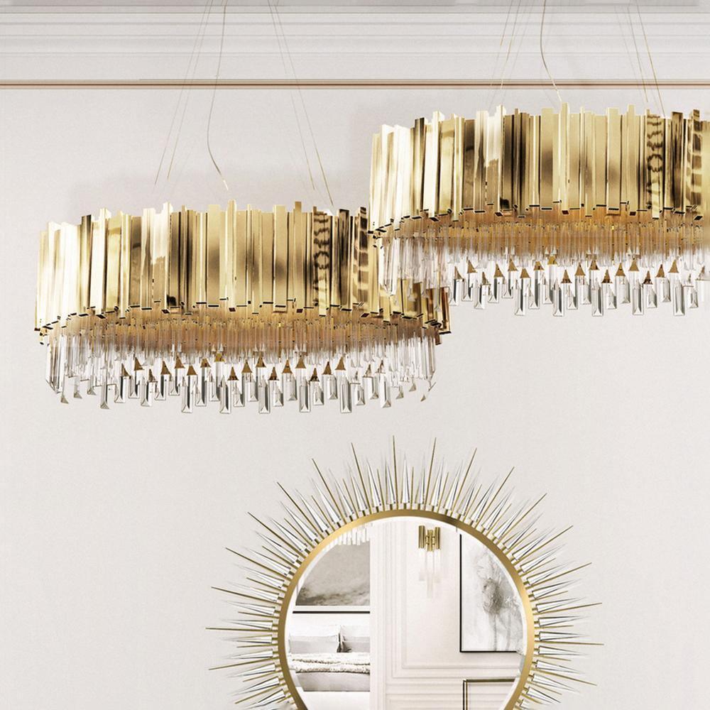 Lustra Chandelier Gold Crystal Golden