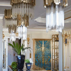 Lustra Chandelier Gold Crystal Golden