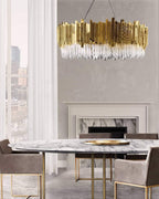 Lustra Chandelier Gold Crystal Golden