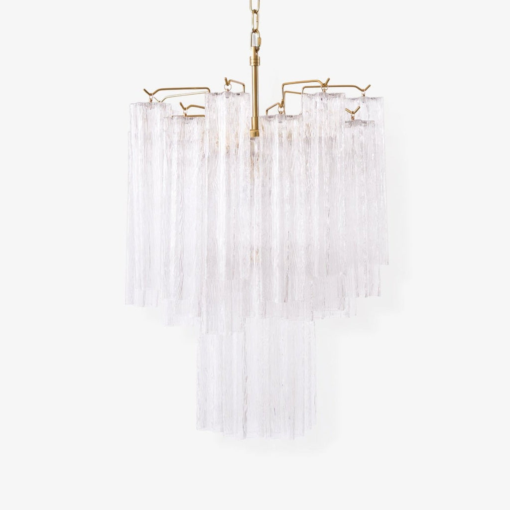 Aurora Chandelier Clear Murano Glass Tube Tiered Modern