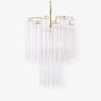 Aurora Chandelier Clear Murano Glass Tube Tiered Modern