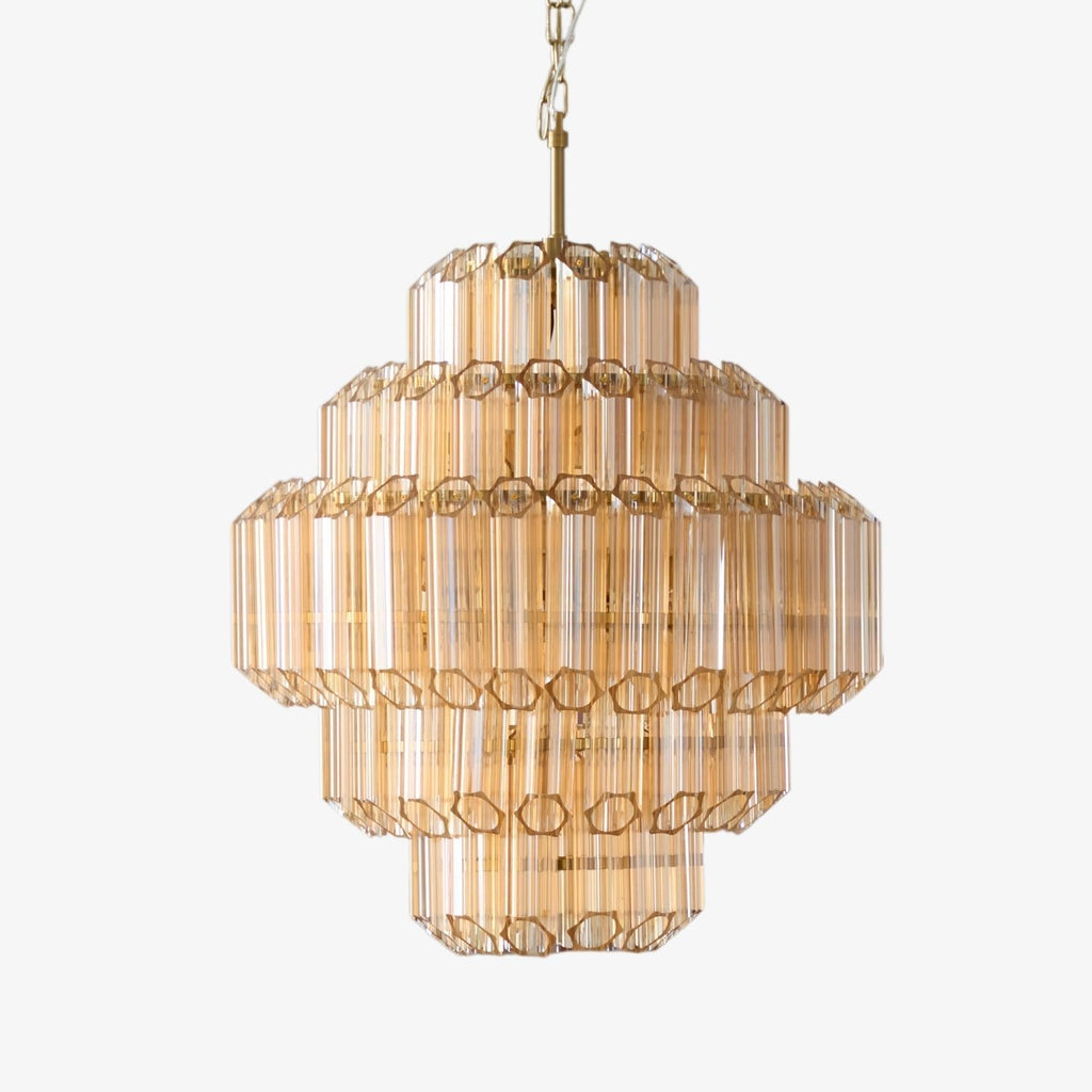 Aurora Chandelier Aurum Cascade Murano Glass Prism Art